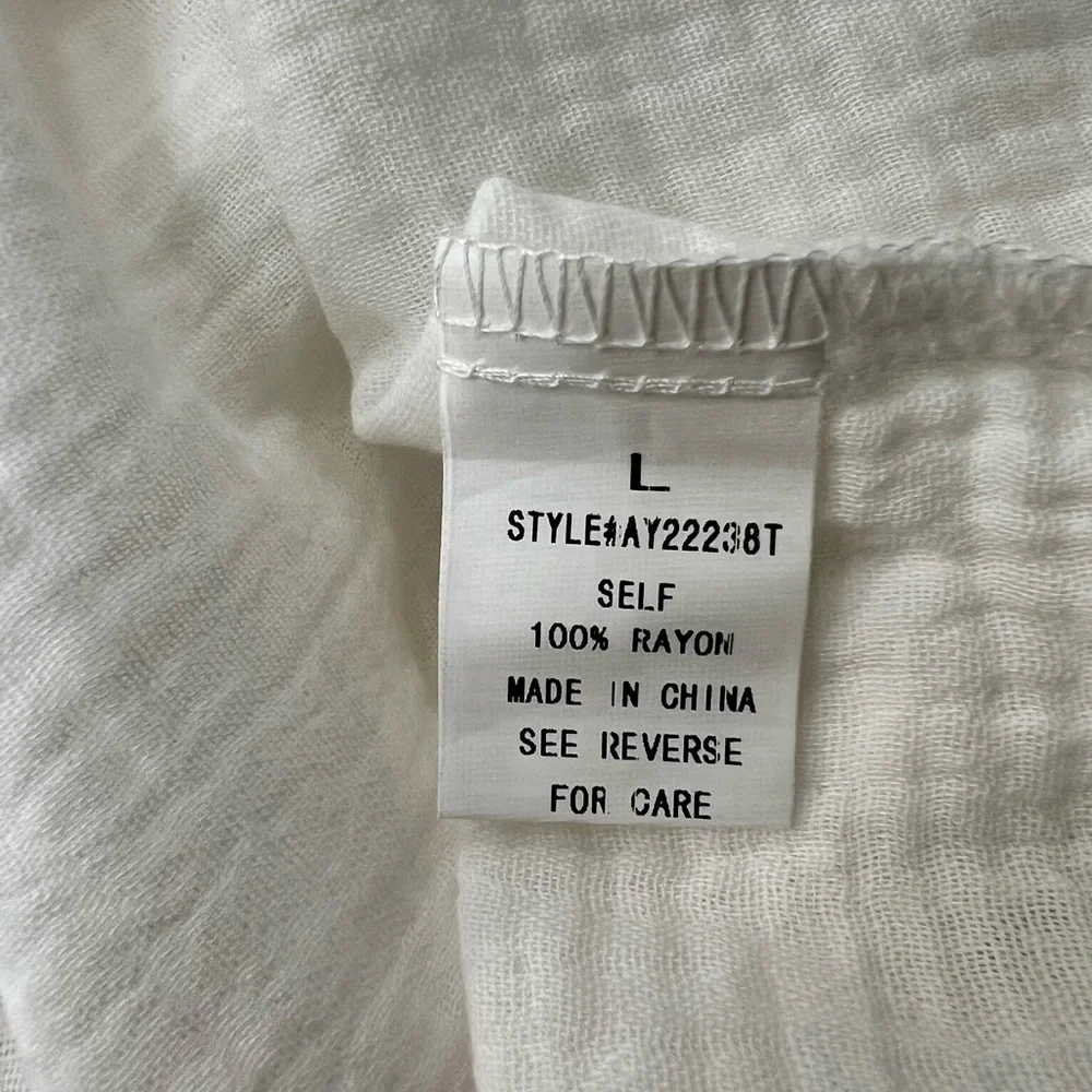 White Button-Up Shirt with Red Heart Accents - Picture 12 of 12